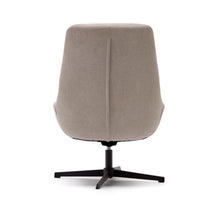 Load image into Gallery viewer, Celida swivel armchair in beige chenille and steel with black finish FSC 100% - image 9