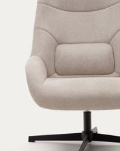 Load image into Gallery viewer, Celida swivel armchair in beige chenille and steel with black finish FSC 100% - image 12
