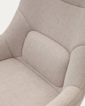 Load image into Gallery viewer, Celida swivel armchair in beige chenille and steel with black finish FSC 100% - image 13