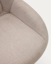 Load image into Gallery viewer, Celida swivel armchair in beige chenille and steel with black finish FSC 100% - image 14