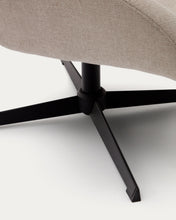 Load image into Gallery viewer, Celida swivel armchair in beige chenille and steel with black finish FSC 100% - image 15