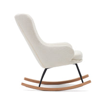 Load image into Gallery viewer, Maustin rocking chair in white bouclé with a black steel structure and beech wood - image 3