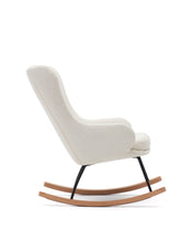 Load image into Gallery viewer, Maustin rocking chair in white bouclé with a black steel structure and beech wood - image 4