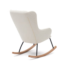Load image into Gallery viewer, Maustin rocking chair in white bouclé with a black steel structure and beech wood - image 5