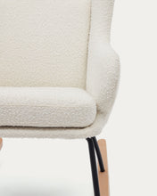 Load image into Gallery viewer, Maustin rocking chair in white bouclé with a black steel structure and beech wood - image 12