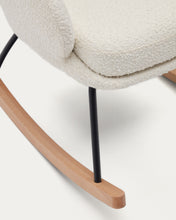 Load image into Gallery viewer, Maustin rocking chair in white bouclé with a black steel structure and beech wood - image 13