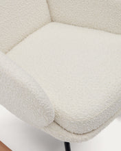 Load image into Gallery viewer, Maustin rocking chair in white bouclé with a black steel structure and beech wood - image 15