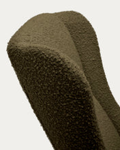 Load image into Gallery viewer, Maustin rocking chair in green bouclé with a dark green steel structure and beech wood - image 14