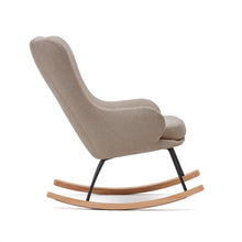 Load image into Gallery viewer, Maustin rocking chair in beige chenille with a black steel structure and beech wood - image 3