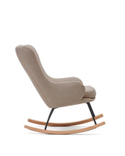 Load image into Gallery viewer, Maustin rocking chair in beige chenille with a black steel structure and beech wood - image 4