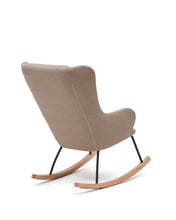 Load image into Gallery viewer, Maustin rocking chair in beige chenille with a black steel structure and beech wood - image 6