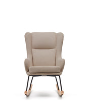 Load image into Gallery viewer, Maustin rocking chair in beige chenille with a black steel structure and beech wood - image 8