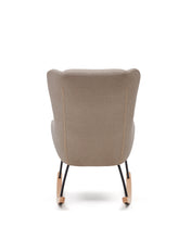 Load image into Gallery viewer, Maustin rocking chair in beige chenille with a black steel structure and beech wood - image 10