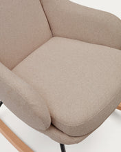 Load image into Gallery viewer, Maustin rocking chair in beige chenille with a black steel structure and beech wood - image 13