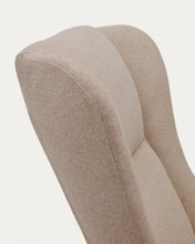 Load image into Gallery viewer, Maustin rocking chair in beige chenille with a black steel structure and beech wood - image 14