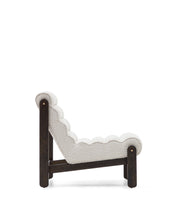 Load image into Gallery viewer, Magira armchair in white bouclé and solid oak wood with a dark finish - image 4