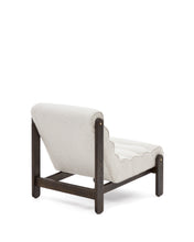 Load image into Gallery viewer, Magira armchair in white bouclé and solid oak wood with a dark finish - image 6