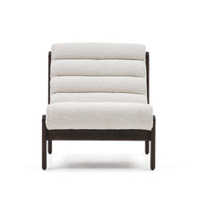 Load image into Gallery viewer, Magira armchair in white bouclé and solid oak wood with a dark finish - image 7