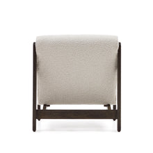 Load image into Gallery viewer, Magira armchair in white bouclé and solid oak wood with a dark finish - image 9