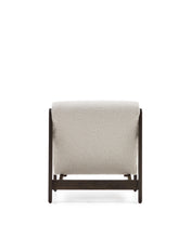 Load image into Gallery viewer, Magira armchair in white bouclé and solid oak wood with a dark finish - image 10