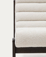 Load image into Gallery viewer, Magira armchair in white bouclé and solid oak wood with a dark finish - image 13