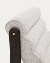 Load image into Gallery viewer, Magira armchair in white bouclé and solid oak wood with a dark finish - image 16