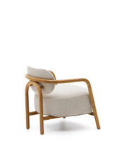 Load image into Gallery viewer, Melqui beige armchair in solid oak wood with a natural finish - image 6