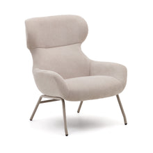 Load image into Gallery viewer, Belina chenille armchair in beige and steel with beige finish FSC 100%