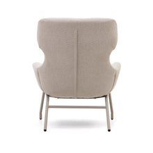 Load image into Gallery viewer, Belina chenille armchair in beige and steel with beige finish FSC 100% - image 9