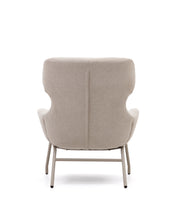 Load image into Gallery viewer, Belina chenille armchair in beige and steel with beige finish FSC 100% - image 10