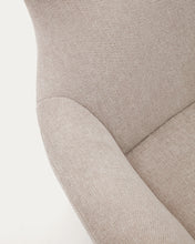 Load image into Gallery viewer, Belina chenille armchair in beige and steel with beige finish FSC 100% - image 13