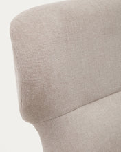 Load image into Gallery viewer, Belina chenille armchair in beige and steel with beige finish FSC 100% - image 14