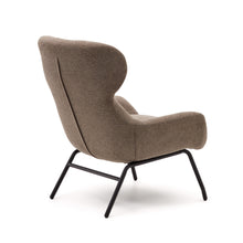 Load image into Gallery viewer, Belina chenille armchair in light brown and steel with black finish FSC 100% - image 5