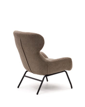 Load image into Gallery viewer, Belina chenille armchair in light brown and steel with black finish FSC 100% - image 6