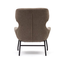 Load image into Gallery viewer, Belina chenille armchair in light brown and steel with black finish FSC 100% - image 9
