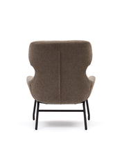 Load image into Gallery viewer, Belina chenille armchair in light brown and steel with black finish FSC 100% - image 10