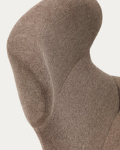 Load image into Gallery viewer, Belina chenille armchair in light brown and steel with black finish FSC 100% - image 14