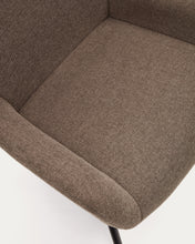 Load image into Gallery viewer, Belina chenille armchair in light brown and steel with black finish FSC 100% - image 15