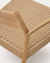 Load image into Gallery viewer, Yalia armchair in natural solid oak with paper rope seat FSC 100% - image 12