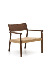 Load image into Gallery viewer, Yalia armchair in solid oak with a walnut finish and paper rope seat FSC 100% - image 2