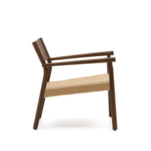 Load image into Gallery viewer, Yalia armchair in solid oak with a walnut finish and paper rope seat FSC 100% - image 3