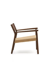 Load image into Gallery viewer, Yalia armchair in solid oak with a walnut finish and paper rope seat FSC 100% - image 4