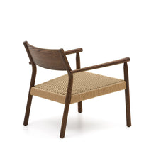 Load image into Gallery viewer, Yalia armchair in solid oak with a walnut finish and paper rope seat FSC 100% - image 5