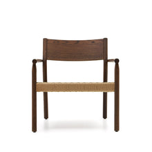 Load image into Gallery viewer, Yalia armchair in solid oak with a walnut finish and paper rope seat FSC 100% - image 7
