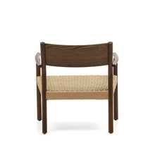 Load image into Gallery viewer, Yalia armchair in solid oak with a walnut finish and paper rope seat FSC 100% - image 9
