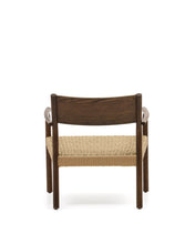 Load image into Gallery viewer, Yalia armchair in solid oak with a walnut finish and paper rope seat FSC 100% - image 10