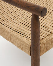Load image into Gallery viewer, Yalia armchair in solid oak with a walnut finish and paper rope seat FSC 100% - image 12