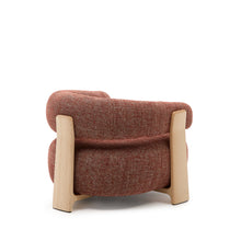 Load image into Gallery viewer, Granite terracotta chenille armchair with solid ash wood legs in a natural tone finish FSC 100% - image 5