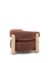 Load image into Gallery viewer, Granite terracotta chenille armchair with solid ash wood legs in a natural tone finish FSC 100% - image 6