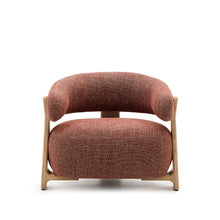 Load image into Gallery viewer, Granite terracotta chenille armchair with solid ash wood legs in a natural tone finish FSC 100% - image 7